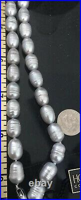 Honora Silver Grey Pearls Large Akoya 36 925 Tags Beautiful Large Size QVC