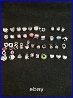 Huge Lot Of 41 Pandora Sterling Charms, Authentic And Marked