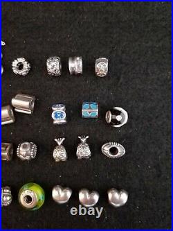 Huge Lot Of 41 Pandora Sterling Charms, Authentic And Marked
