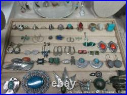 Huge Southwest & Native American Jewelry Lot 400g Marked Sterling Silver (SP)