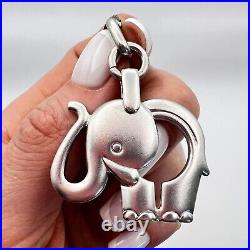 Huge Vintage Necklace Pendant 925 Sterling Silver Jewelry Chain Elephant Marked