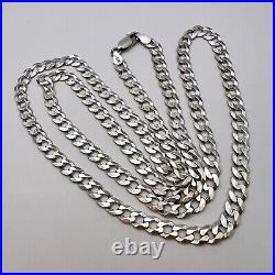 Huge Vintage Sterling Silver 925 Men's Jewelry Chain Necklace Marked 16.5gr