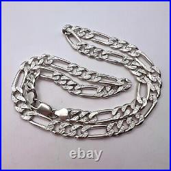 Huge Vintage Sterling Silver 925 Men's Jewelry Chain Necklace Marked Italy 48.3g