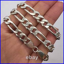 Huge Vintage Sterling Silver 925 Men's Jewelry Chain Necklace Marked Italy 48.3g