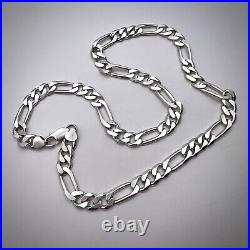 Huge Vintage Sterling Silver 925 Men's Jewelry Chain Necklace Marked Italy 48.3g