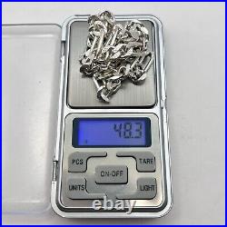 Huge Vintage Sterling Silver 925 Men's Jewelry Chain Necklace Marked Italy 48.3g