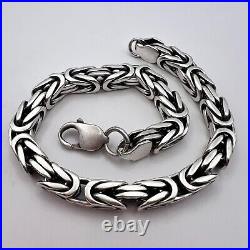 Huge Vintage Sterling Silver 925 Women's Men's Chain Bracelet Marked 58.7 gr