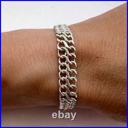 Huge Vintage Sterling Silver 925 Women's Men's Chain Bracelet Marked 9.4 gram