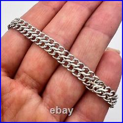 Huge Vintage Sterling Silver 925 Women's Men's Chain Bracelet Marked 9.4 gram