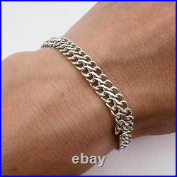 Huge Vintage Sterling Silver 925 Women's Men's Chain Bracelet Marked 9.4 gram