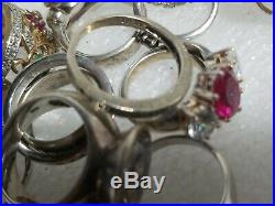 Huge lot 22 Sterling silver Rings, All marked 925 89.4g Lot Sterling Silver