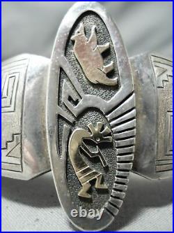 Important Vintage Navajo Gold Sterling Silver Geomtric Bracelet