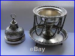 Incense Burner, Sterling Silver, Engraved Beautiful, Egyptian, Marked Dated 1890