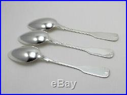 International 1810 Old Mark Sterling Silver Oval Soup Dessert Spoons Set of 3