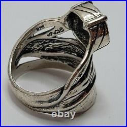 Israel Sterling Silver Signed Marked. 925 Ring Size 7.5 Modernist