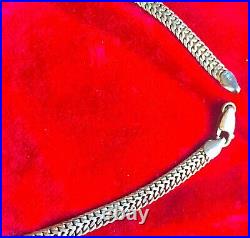 Italian Signed Sterling Silver Weave Necklace 925 Estate Sale High Quality