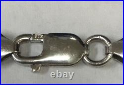 Italy. 925 Sterling Silver Puffed Mariner Link Chain, Marked GM 35.5