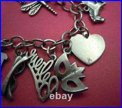 JAMES AVERY Sterling Silver Charm Bracelet with 14 Charms All Marked