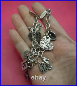 JAMES AVERY Sterling Silver Charm Bracelet with 14 Charms All Marked