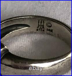 James Avery Retired 14kt Gold & Sterling Beaded Oval Dome Ring Size 4.75