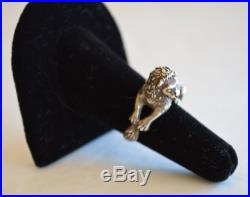 James Yesberger SIZE 6 Sterling Silver Lion Ring Marked Animal Rare Vintage