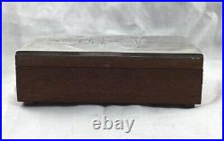 Japanese 970 Sterling Silver Top with Scenic Top withWood Bottom Box