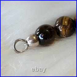 Jay King Sterling Silver Tigers Eye Necklace Signed Marked DTR 925 40 Long