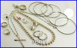 Jewelry Lot Sterling Silver All Marked 101.6 g Rings Bracelets Necklaces Etc
