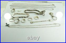 Jewelry Lot Sterling Silver All Marked 101.7 g Rings Bracelets Earrings ETC