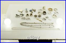 Jewelry Lot Sterling Silver All Marked 102.5 g Rings Bracelets Necklaces Etc
