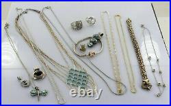Jewelry Lot Sterling Silver All Marked 114.8g Rings Bracelets Earrings ETC