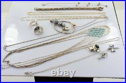 Jewelry Lot Sterling Silver All Marked 114.8g Rings Bracelets Earrings ETC