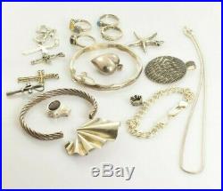 Jewelry Lot Sterling Silver All Marked 117.1 g Rings, Bracelets, Pendants, Etc