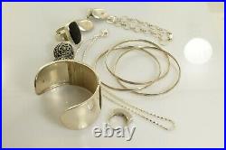 Jewelry Lot Sterling Silver All Marked 118.5 g Rings Bracelets Necklaces Etc