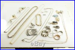 Jewelry Lot Sterling Silver All Marked 122.7 g Rings Bracelets Necklaces Etc