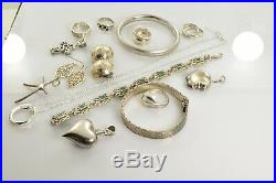Jewelry Lot Sterling Silver All Marked 128.9 g Rings Bracelets Necklaces Etc