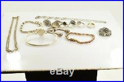 Jewelry Lot Sterling Silver All Marked 129.3 g Rings Bracelets Earrings ETC