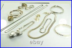 Jewelry Lot Sterling Silver All Marked 129.6 g Rings Bracelets Earrings ETC