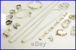 Jewelry Lot Sterling Silver All Marked 137.3 g Rings Bracelets Earrings ETC