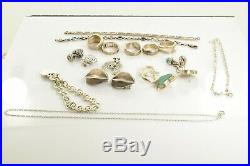 Jewelry Lot Sterling Silver All Marked 141.2g Rings Bracelets Necklaces Etc
