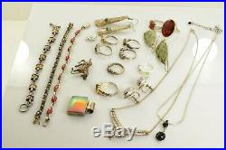 Jewelry Lot Sterling Silver All Marked 146.5 g Rings Bracelets Necklaces ETC
