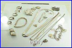 Jewelry Lot Sterling Silver All Marked 148.7 g Rings Bracelets Earrings ETC