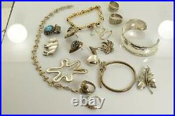 Jewelry Lot Sterling Silver All Marked 149.5 g Rings Bracelets Necklaces Etc