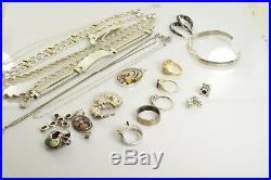 Jewelry Lot Sterling Silver All Marked 150.0 g Rings Bracelets Earrings ETC