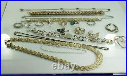 Jewelry Lot Sterling Silver All Marked 157.0 g Rings Bracelets Earrings ETC