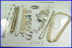 Jewelry Lot Sterling Silver All Marked 157.0 g Rings Bracelets Earrings ETC