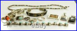 Jewelry Lot Sterling Silver All Marked 160.2 g Rings Bracelets Necklaces Etc