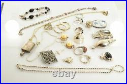 Jewelry Lot Sterling Silver All Marked 164.5 g Rings Bracelets Earrings ETC
