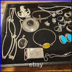 Jewelry Lot Sterling Silver All Marked 376.8 Grams NOT SCRAP