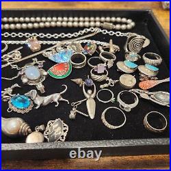 Jewelry Lot Sterling Silver All Marked 400.5 Grams NOT SCRAP